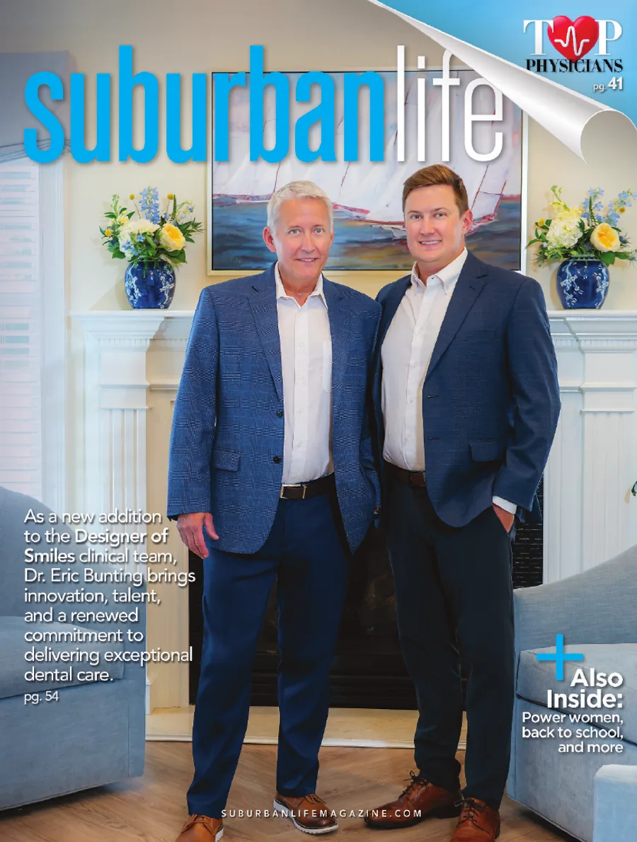 Suburban Life magazine cover featuring Dr. Steven and Dr. Eric Bunting